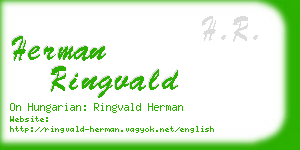 herman ringvald business card